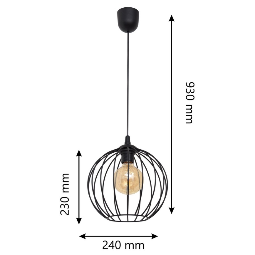 Ljuskrona med snöre MERCURE 1xE27/15W/230V