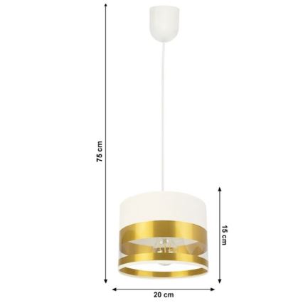Ljuskrona med snöre MILO 1xE27/60W/230V guld
