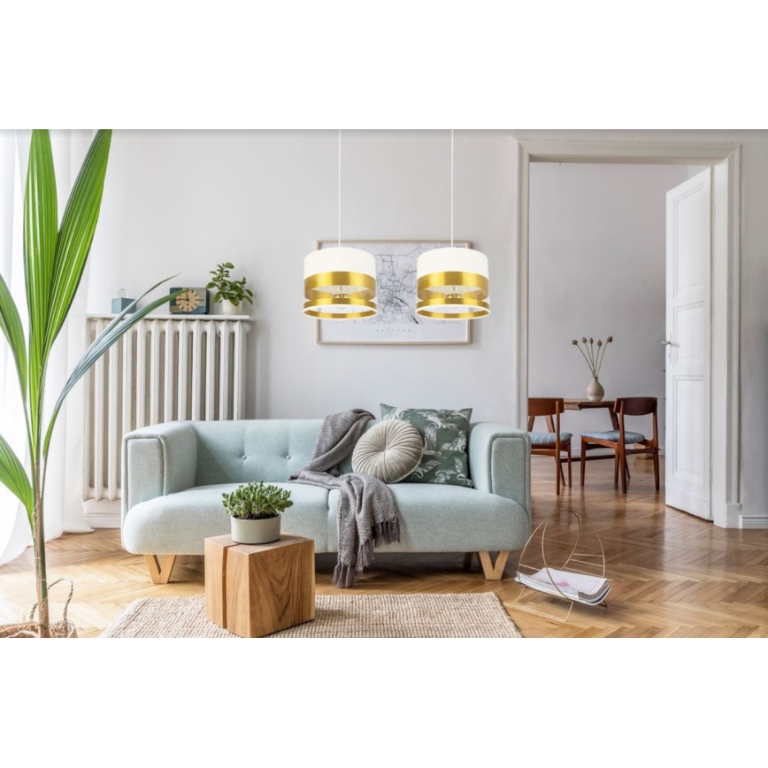 Ljuskrona med snöre MILO 2xE27/60W/230V guld