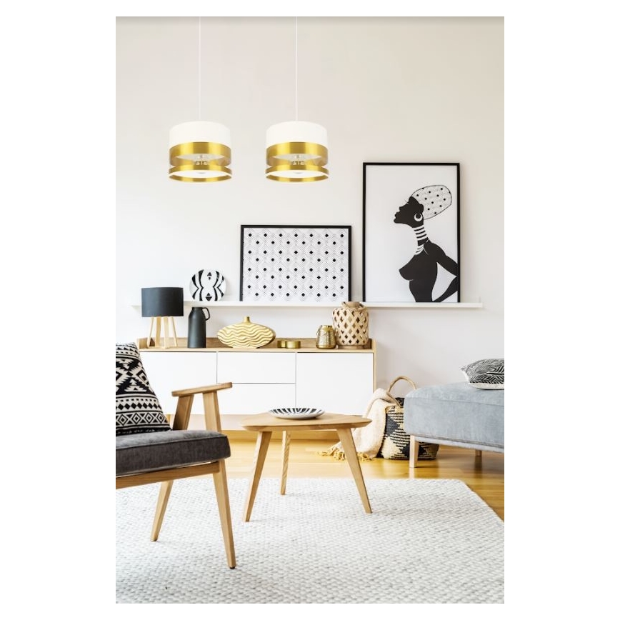 Ljuskrona med snöre MILO 2xE27/60W/230V guld