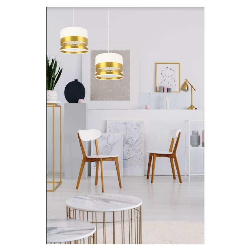 Ljuskrona med snöre MILO 2xE27/60W/230V guld