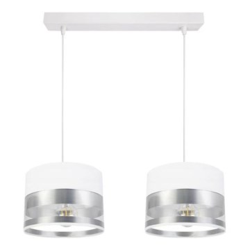 Ljuskrona med snöre MILO 2xE27/60W/230V silver
