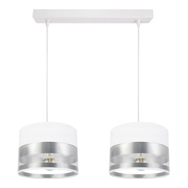 Ljuskrona med snöre MILO 2xE27/60W/230V silver