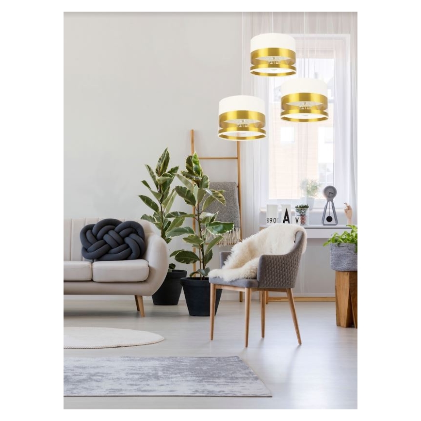 Ljuskrona med snöre MILO 3xE27/60W/230V guld