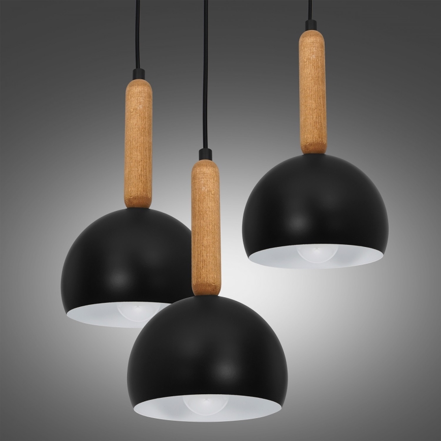 Ljuskrona med snöre MISSI 5xE27/60W/230V svart