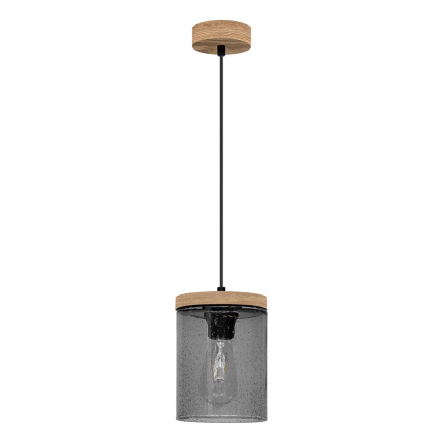 Ljuskrona med snöre MONSUN 1xE27/60W/230V furu - FSC-certifierad