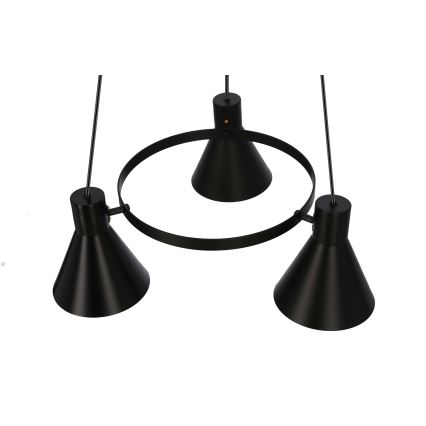 Ljuskrona med snöre MORE 3xE27/40W/230V svart