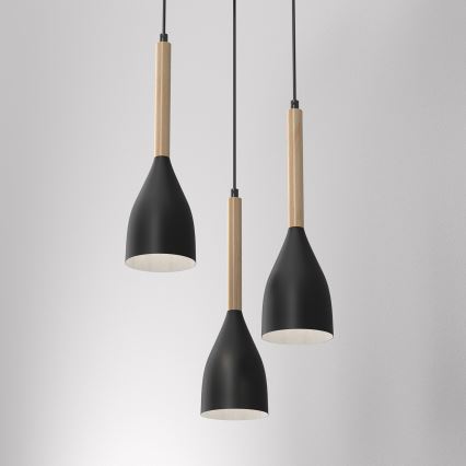 Ljuskrona med snöre MUZA 3xE27/60W/230V rund