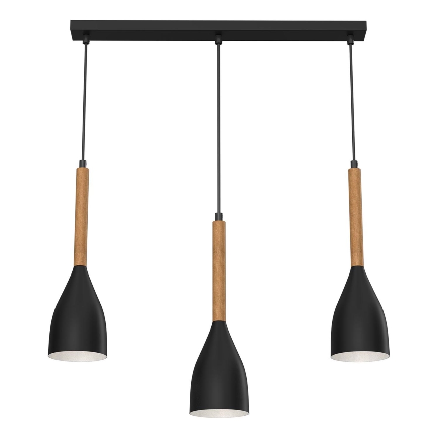Ljuskrona med snöre MUZA NEW 3xE27/60W/230V svart