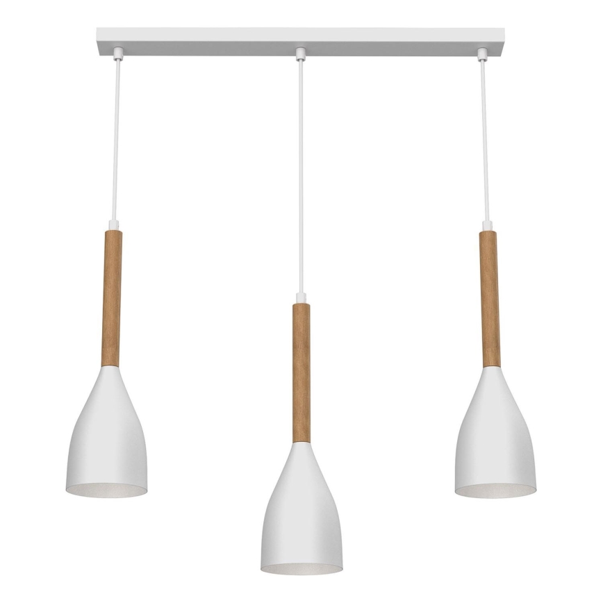Ljuskrona med snöre MUZA NEW 3xE27/60W/230V vit