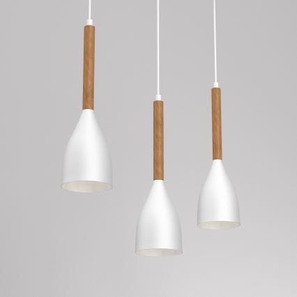 Ljuskrona med snöre MUZA NEW 3xE27/60W/230V vit
