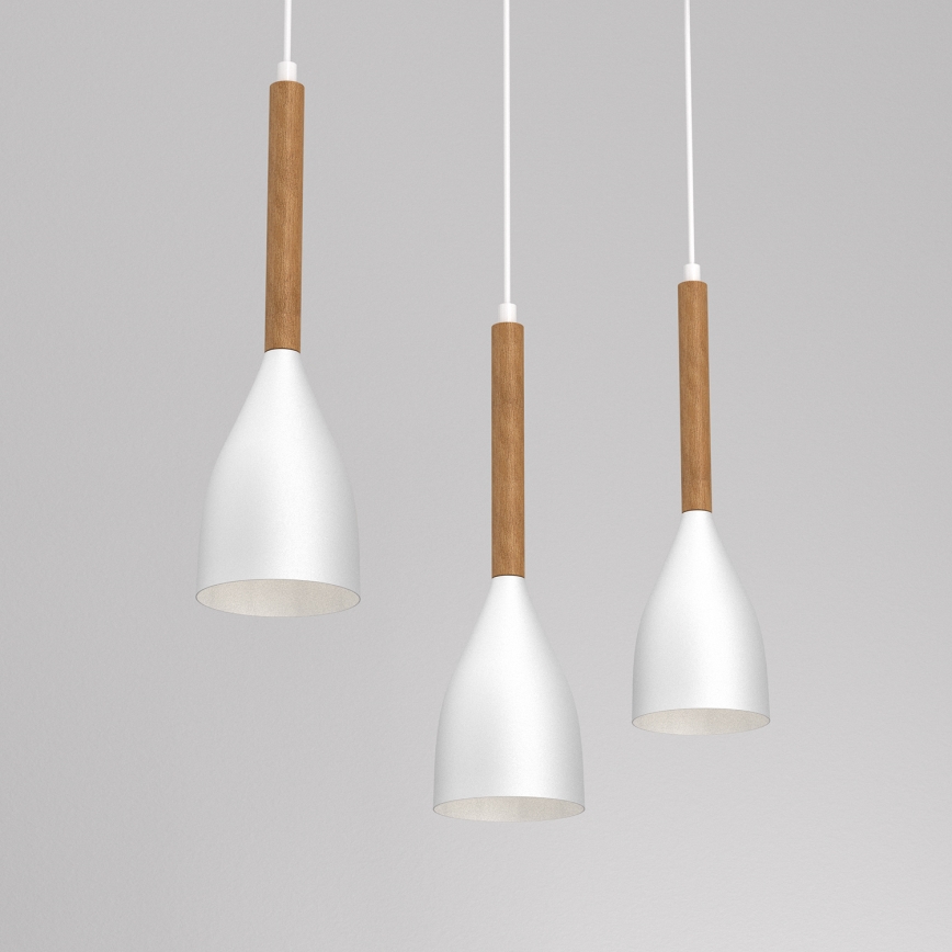 Ljuskrona med snöre MUZA NEW 3xE27/60W/230V vit