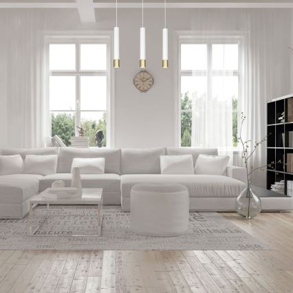 Ljuskrona med snöre NEST 3xGU10/8W/230V vit/guld