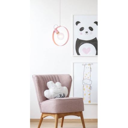 Ljuskrona med snöre NEXO 1xE27/40W/230V rosa