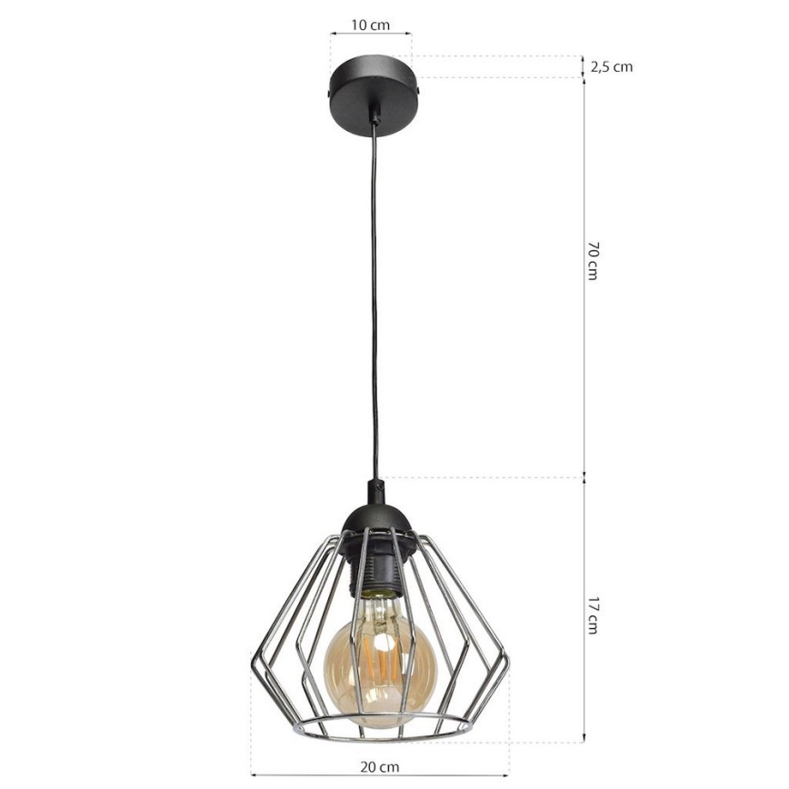 Ljuskrona med snöre NORMAN 1xE27/60W/230V