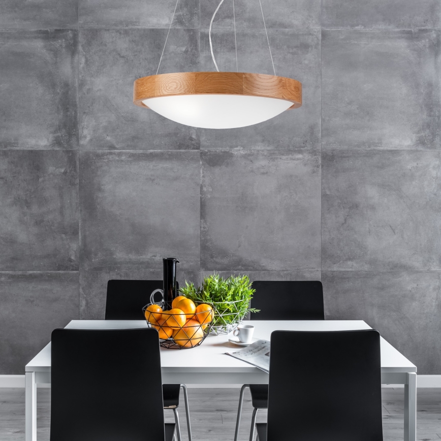 Ljuskrona med snöre OAK SLIM 2xE27/60W/230V ø 37 cm ek