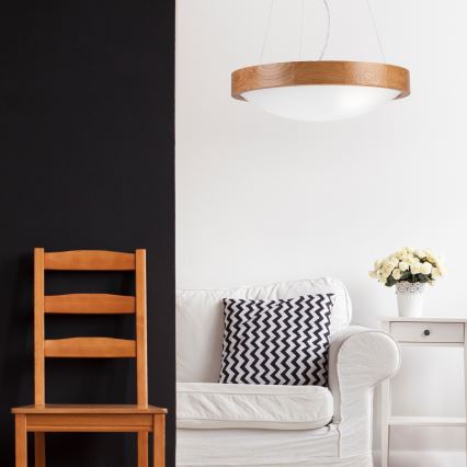 Ljuskrona med snöre OAK SLIM 2xE27/60W/230V ø 37 cm ek