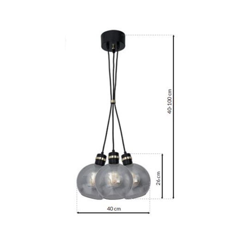Ljuskrona med snöre OMEGA 3xE27/60W/230V