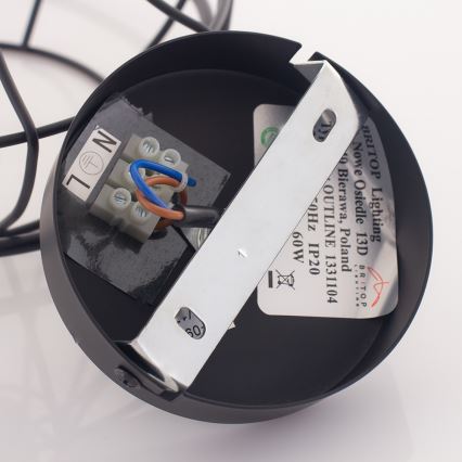 Ljuskrona med snöre OUTLINE 1xE27/60W/230V FSC-certifierad