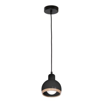 Ljuskrona med snöre OVAL 1xE27/60W/230V svart