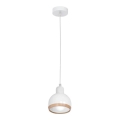 Ljuskrona med snöre OVAL 1xE27/60W/230V vit