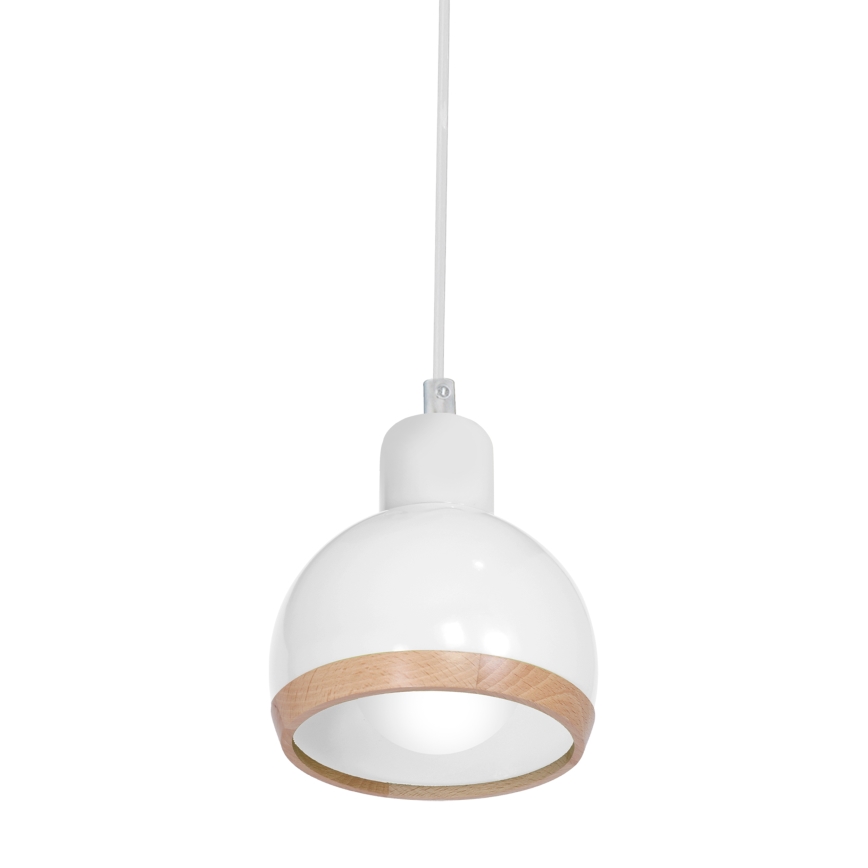 Ljuskrona med snöre OVAL 1xE27/60W/230V vit