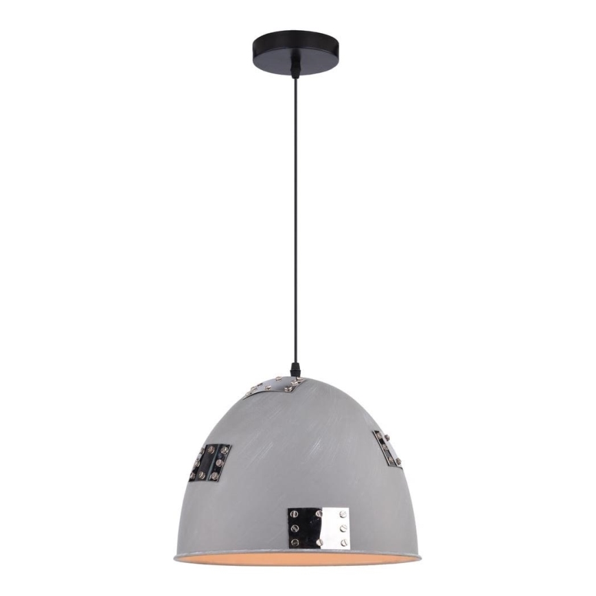 Ljuskrona med snöre PATCH 1xE27/60W/230V grå
