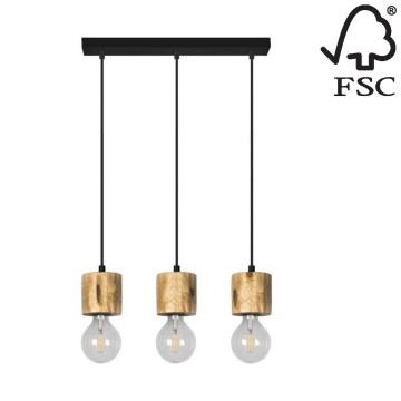 Ljuskrona med snöre PINO 3xE27/60W/230V -FSC-certifierad