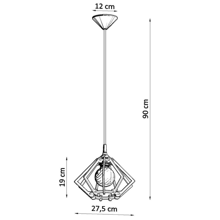 Ljuskrona med snöre POMPELMO 1xE27/60W/230V