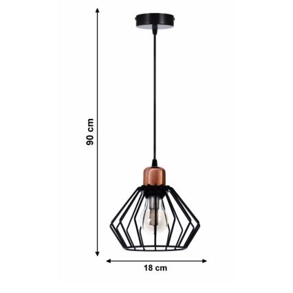 Ljuskrona med snöre PORTO 1xE27/40W/230V