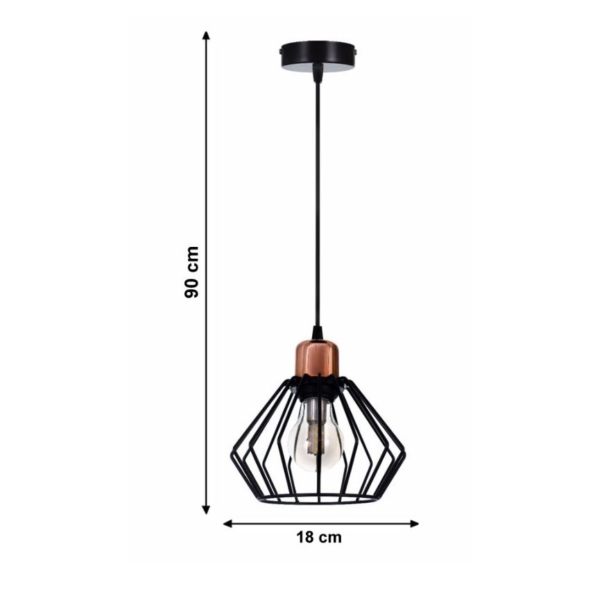 Ljuskrona med snöre PORTO 1xE27/40W/230V