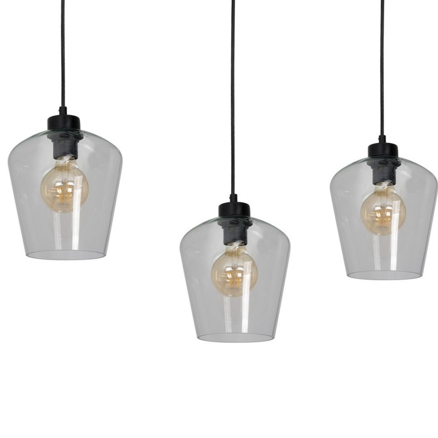 Ljuskrona med snöre SANTIAGO 3xE27/60W/230V klar