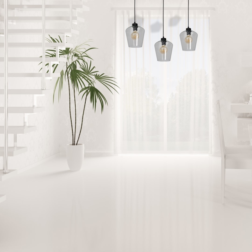 Ljuskrona med snöre SANTIAGO 3xE27/60W/230V klar