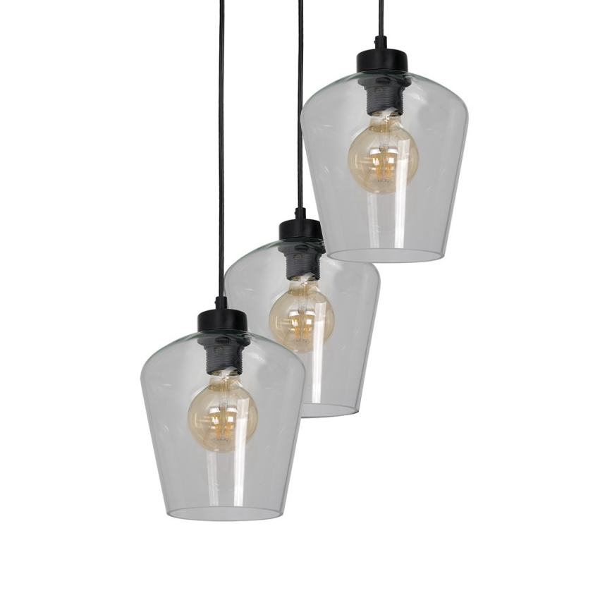 Ljuskrona med snöre SANTIAGO 3xE27/60W/230V klar