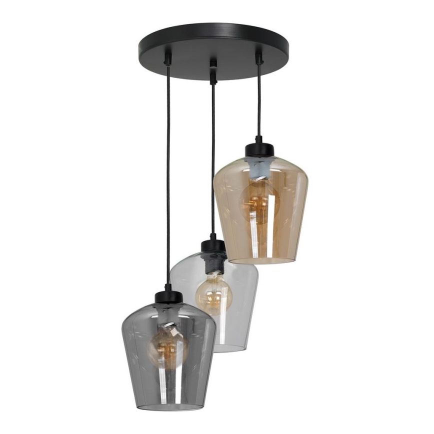 Ljuskrona med snöre SANTIAGO 3xE27/60W/230V mix
