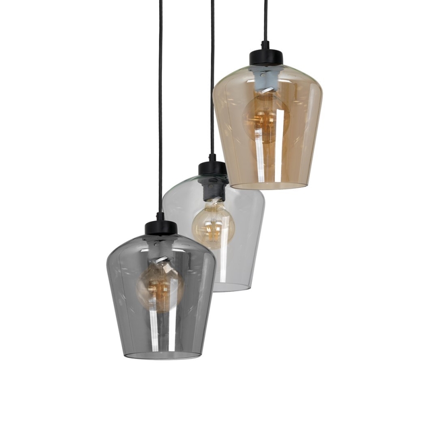 Ljuskrona med snöre SANTIAGO 3xE27/60W/230V mix