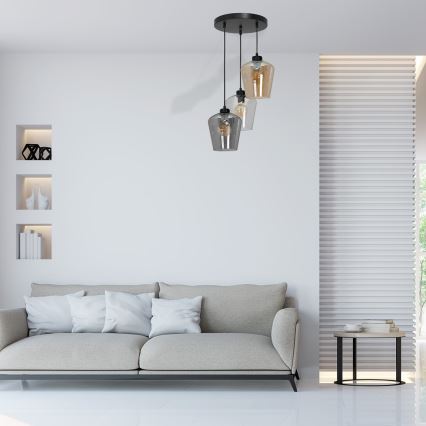 Ljuskrona med snöre SANTIAGO 3xE27/60W/230V mix