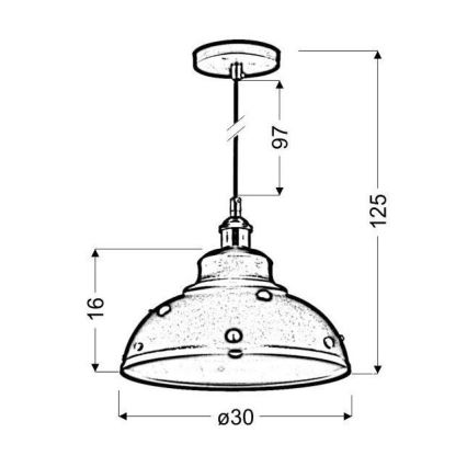 Ljuskrona med snöre SCRIMI 1xE27/60W/230V