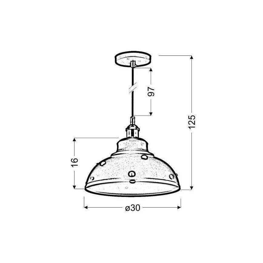 Ljuskrona med snöre SCRIMI 1xE27/60W/230V