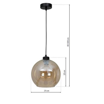 Ljuskrona med snöre SOFIA 1xE27/60W/230V brun