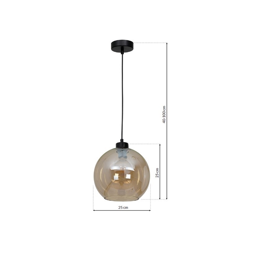 Ljuskrona med snöre SOFIA 1xE27/60W/230V brun