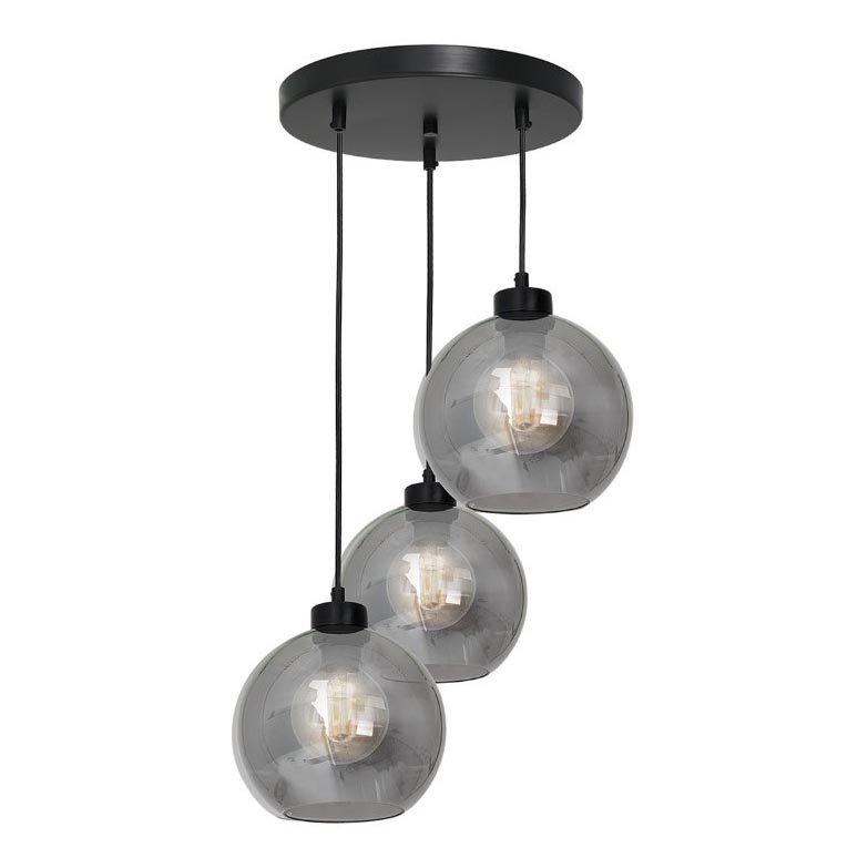 Ljuskrona med snöre SOFIA 3xE27/60W/230V svart