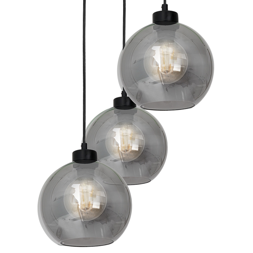 Ljuskrona med snöre SOFIA 3xE27/60W/230V svart
