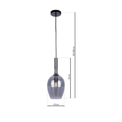 Ljuskrona med snöre TANGO 1xE14/40W/230V svart