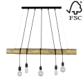 Ljuskrona med snöre TRABO 5xE27/60W/230V - FSC-certifierad
