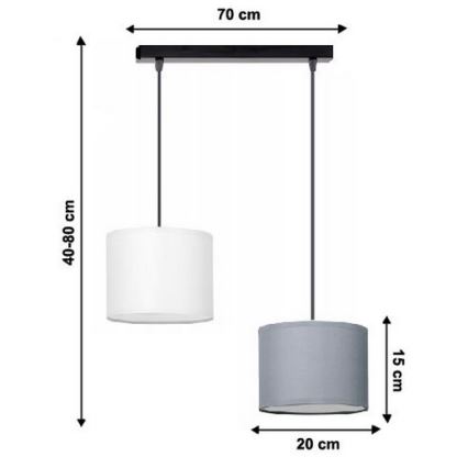 Ljuskrona med snöre TUZ 2xE27/60W/230V