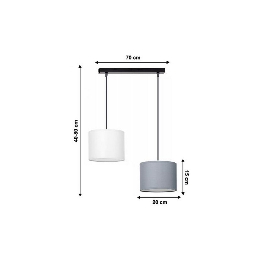 Ljuskrona med snöre TUZ 2xE27/60W/230V