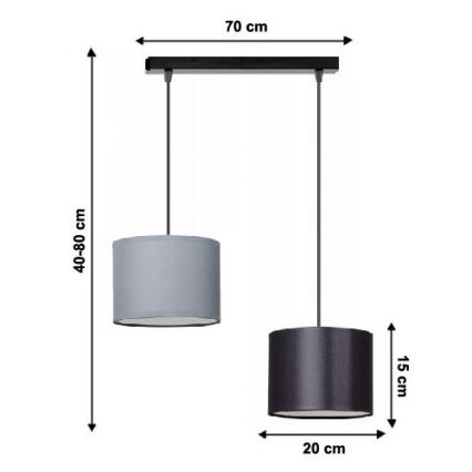 Ljuskrona med snöre TUZ 2xE27/60W/230V