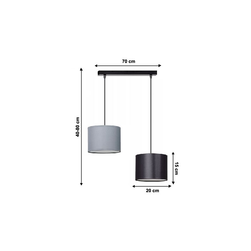 Ljuskrona med snöre TUZ 2xE27/60W/230V