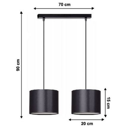 Ljuskrona med snöre TUZ 2xE27/60W/230V